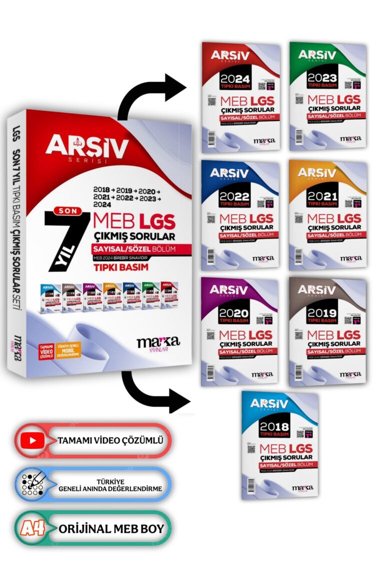 Son 7 Yıl Lgs 8. Sınıf Arşiv Serisi Tıpkı Basım Çıkmış Sorular Tamamı Video Çözümlü - Görsel 2
