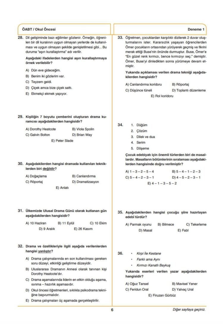 Marka 2026 Öabt Okul Öncesi Öğretmenliği 3 Deneme Pdf Çözümlü - Görsel 2