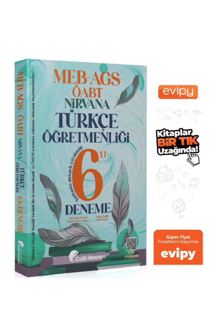 ÖABT MEB-AGS Türkçe Öğretmenliği NİRVANA 6 Deneme Çözümlü - Yekta Özdil Ayraç Hediyeli
