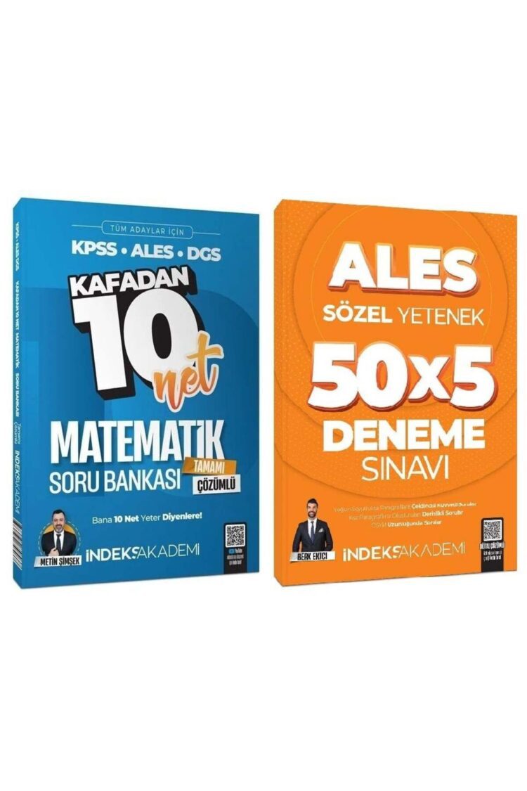 İndeks 2026 ALES Matematik Soru Bankası + Sözel Yetenek 5 Deneme 2 li Set - Metin Şimşek, Berk Ekici