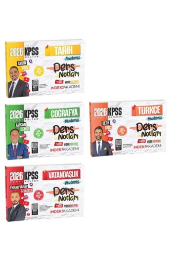 İndeks Akademi 2026 KPSS Tarih+Coğrafya+Vatandaşlık+Türkçe Akademisi Video Ders Notları 4 lü Set İnd