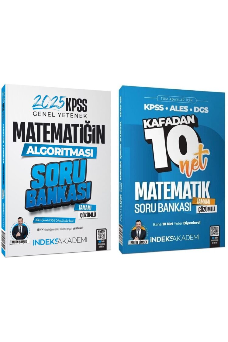 İndeks Akademi 2025 KPSS Matematik Matematiğin Algoritması Kafadan 10 Net Soru Bankası 2 li Set - Me