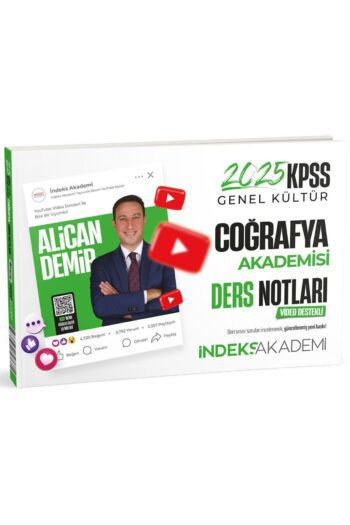 İndeks Akademi 2025 KPSS Coğrafya Akademisi Video Ders Notları - Alican Demir İndeks Akademi Yayıncı