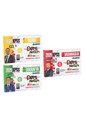 İndeks Akademi 2026 KPSS Tarih+Coğrafya+Vatandaşlık Akademisi Video Ders Notları 3 lü Set İndeks Aka