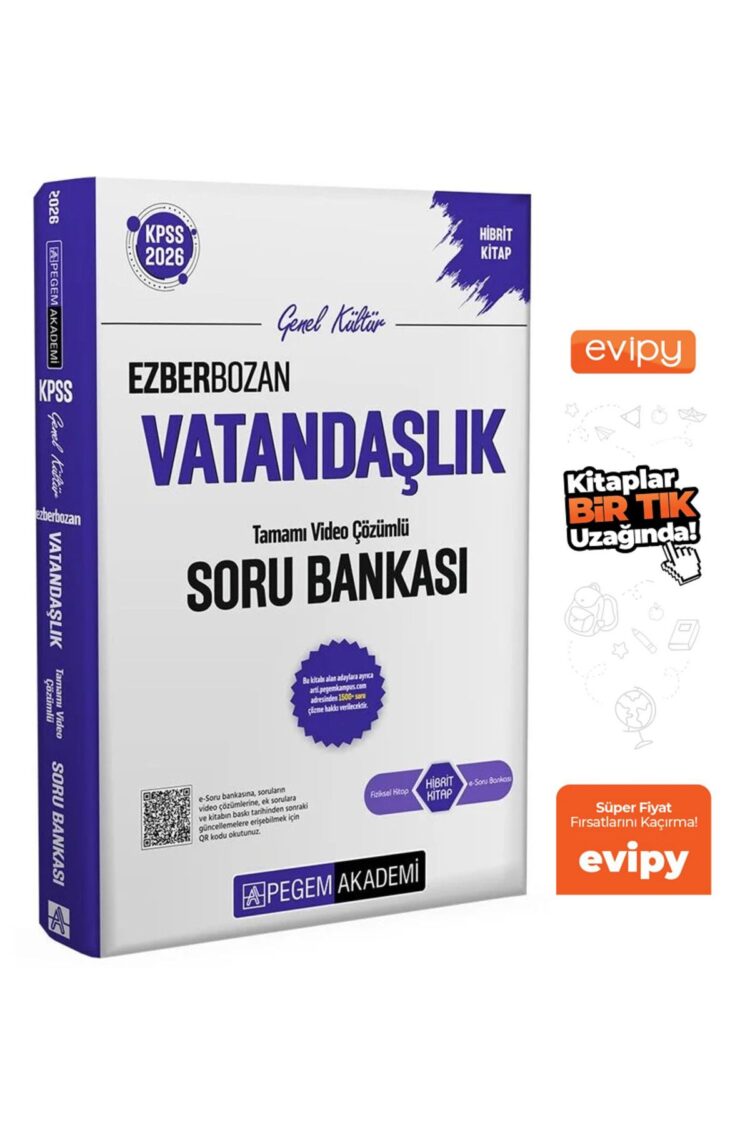2026 KPSS Vatandaşlık Ezberbozan Soru Bankası Çözümlü Ayraç Hediyeli