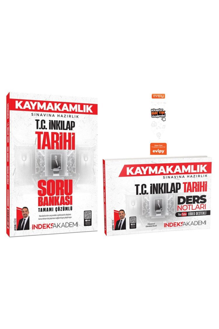 2025 Kaymakamlık TC İnkılap Tarihi Video Ders Notları + Soru Bankası 2 Kitap Aydın Yüce Ayraç Hediye