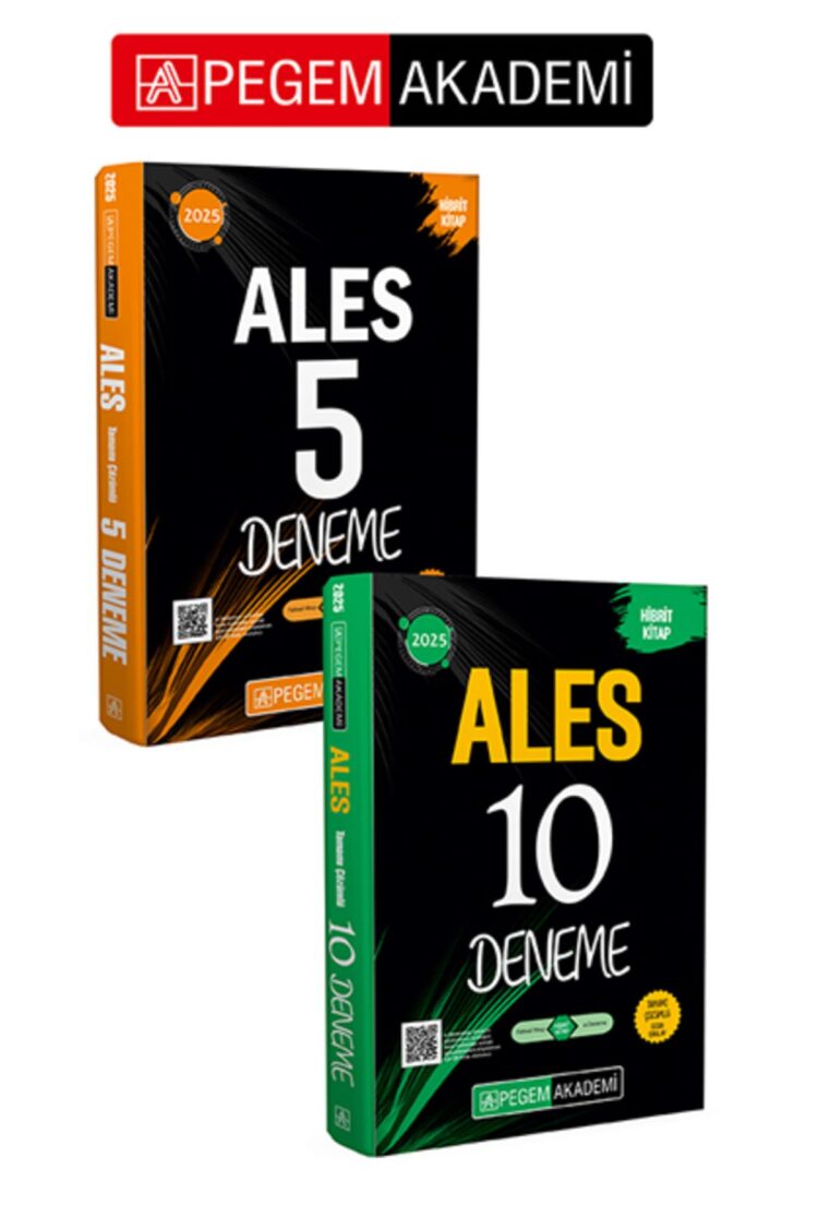 PEGEM AKADEMİ ALES 15'li Tamamı Çözümlü Deneme Seti (2.Kitap)