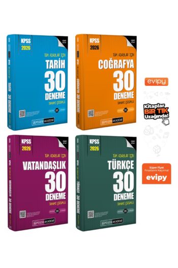 2026 KPSS Türkçe+Tarih+Coğrafya+Vatandaşlık 120 Deneme 4 Kitap Ayraç Hediyeli