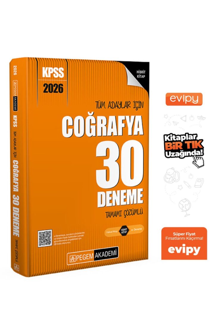 2026 KPSS Coğrafya 30 Deneme Çözümlü Ayraç Hediyeli