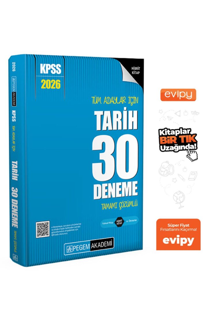 2026 KPSS Tarih 30 Deneme Çözümlü Ayraç Hediyeli