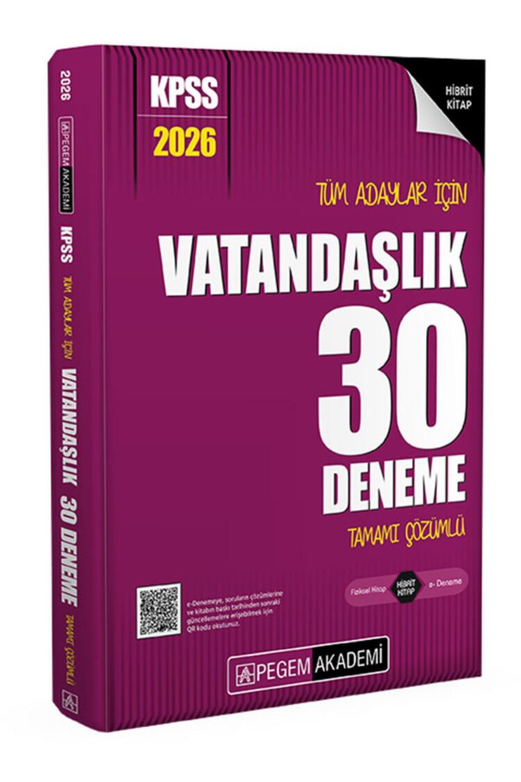 Pegem 2026 KPSS Vatandaşlık 30 Deneme Çözümlü Pegem Akademi Yayınları