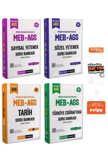 2025 MEB-AGS Sayısal + Sözel Yetenek + Tarih + Türkiye Coğrafyası Soru Bankası 4 Kitap Ayraç Hediyel
