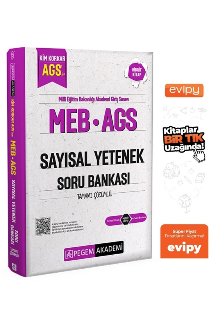 2025 MEB-AGS Sayısal Yetenek Soru Bankası Çözümlü Ayraç Hediyeli