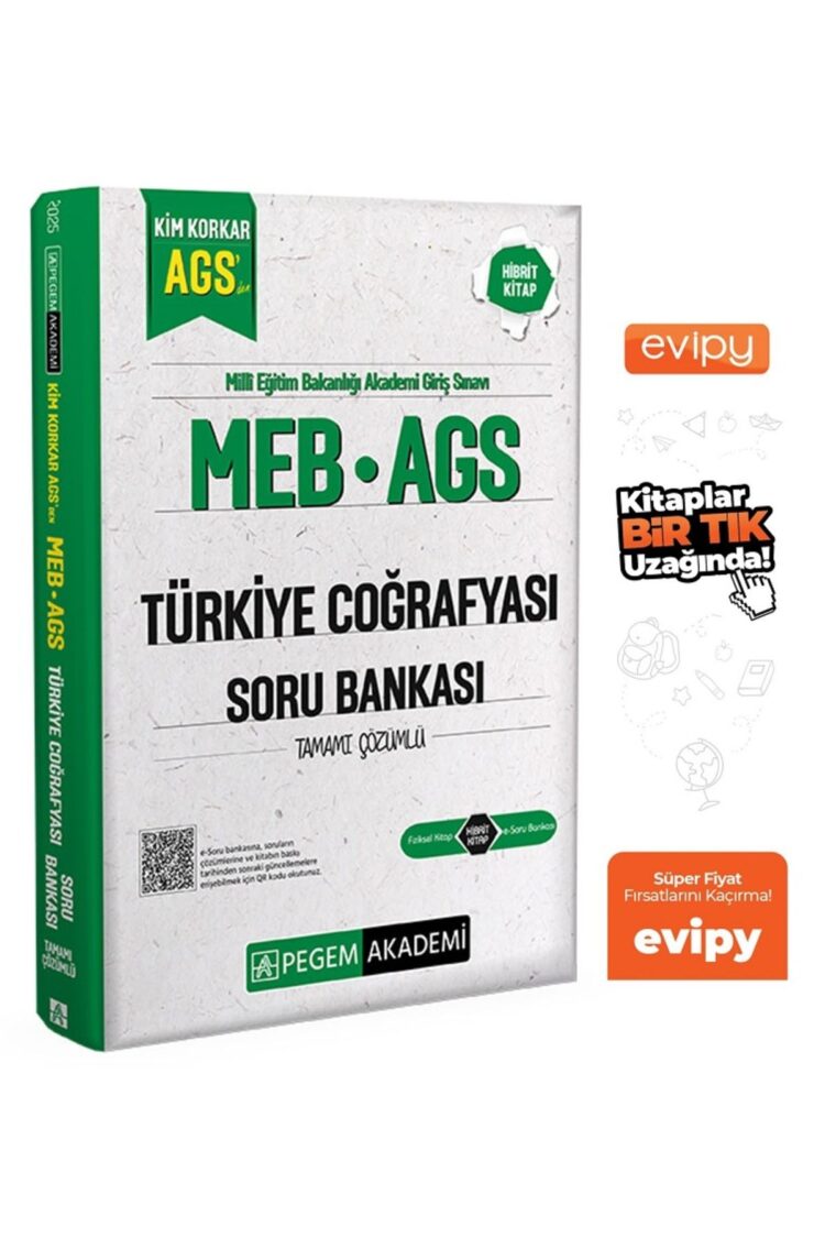 2025 MEB-AGS Türkiye Coğrafyası Soru Bankası Çözümlü Ayraç Hediyeli