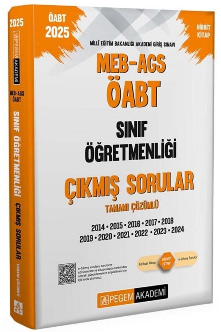 Pegem 2025 ÖABT MEB-AGS Sınıf Öğretmenliği Çıkmış Sorular Çözümlü Pegem Akademi Yayınları
