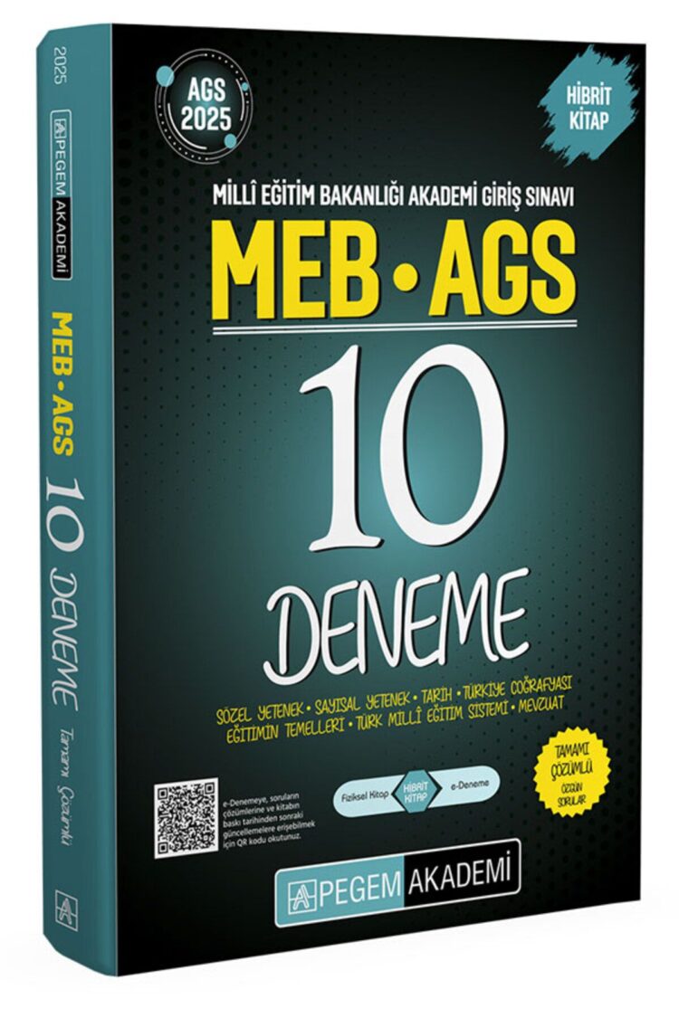 Pegem 2025 MEB-AGS Tüm Dersler 10 Deneme Çözümlü Pegem Akademi Yayınları
