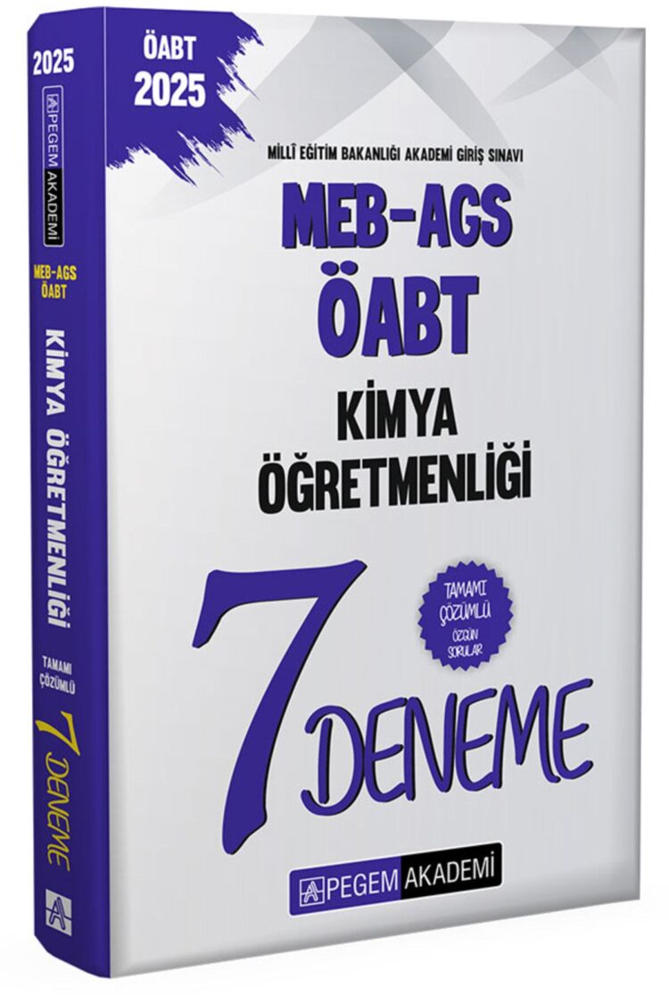 2025 MEB-AGS-ÖABT Kimya Öğretmenliği Tamamı Çözümlü 7 Deneme