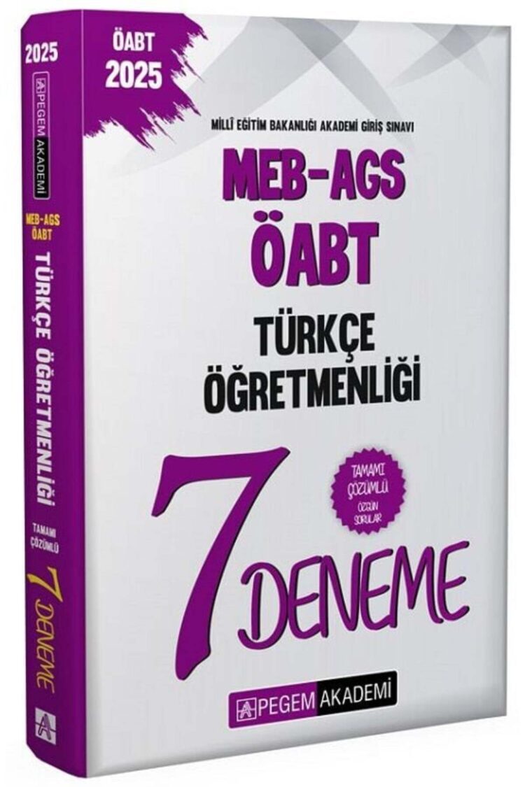 Pegem 2025 ÖABT MEB-AGS Türkçe Öğretmenliği 7 Deneme Çözümlü Pegem Akademi Yayınları