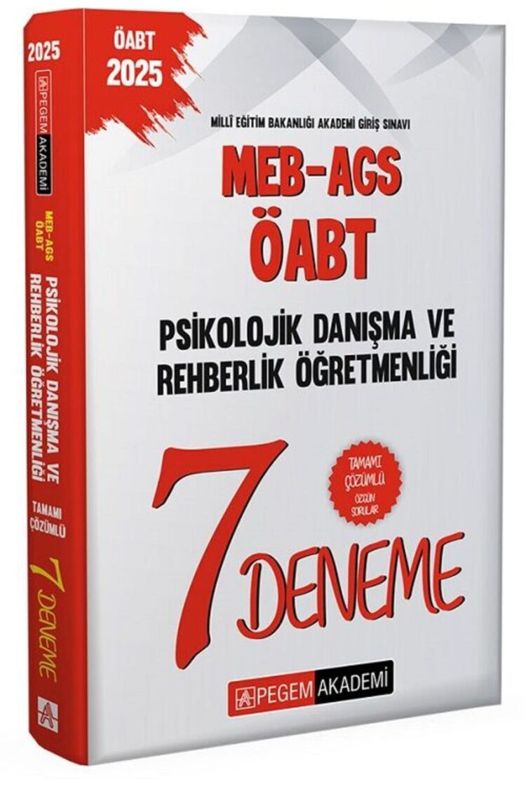 Pegem 2025 ÖABT MEB-AGS Psikolojik Danışma ve Rehberlik 7 Deneme Çözümlü Pegem Akademi Yayınları