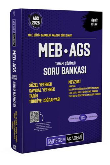 2025 MEB-AGS Soru Bankası Tamamı Çözümlü Sözel Yetenek Sayısal Yetenek Tarih Türkiye Coğrafyası Mevz