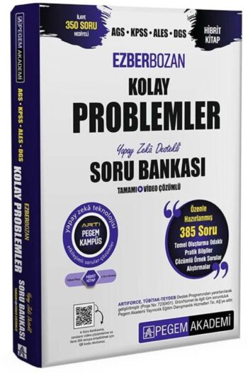 Pegem KPSS MEB-AGS ALES DGS Kolay Problemler Ezberbozan Soru Bankası Çözümlü Pegem Akademi Yayınları