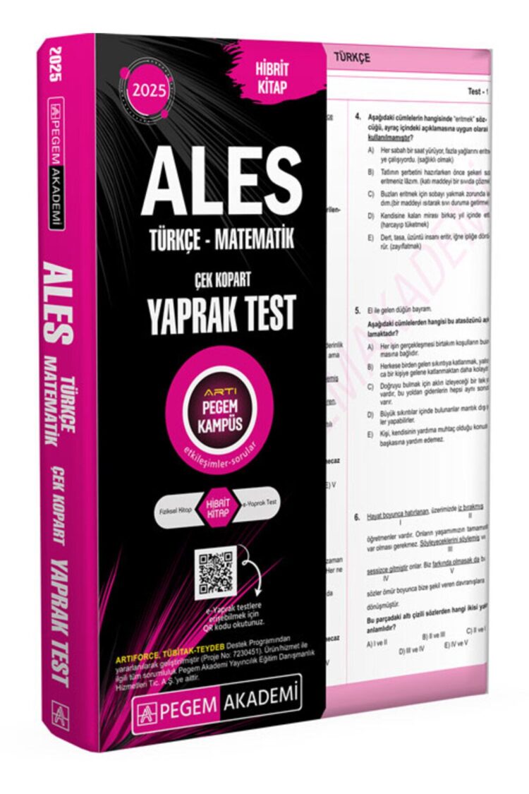 2025 ALES Türkçe-Matematik Çek Kopart Yaprak Test
