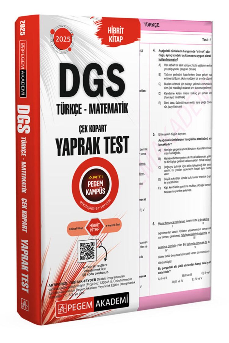 2025 DGS Türkçe-Matematik Çek Kopart Yaprak Test