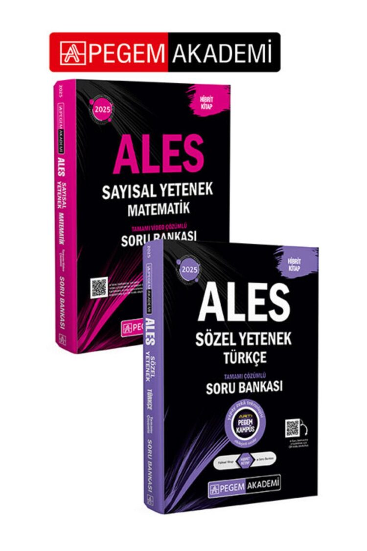 Pegem Akademi 2025 ALES Türkçe Sözel Mantık Tamamı Çözümlü Soru Bankası  + 2025 ALES Matematik Sayıs