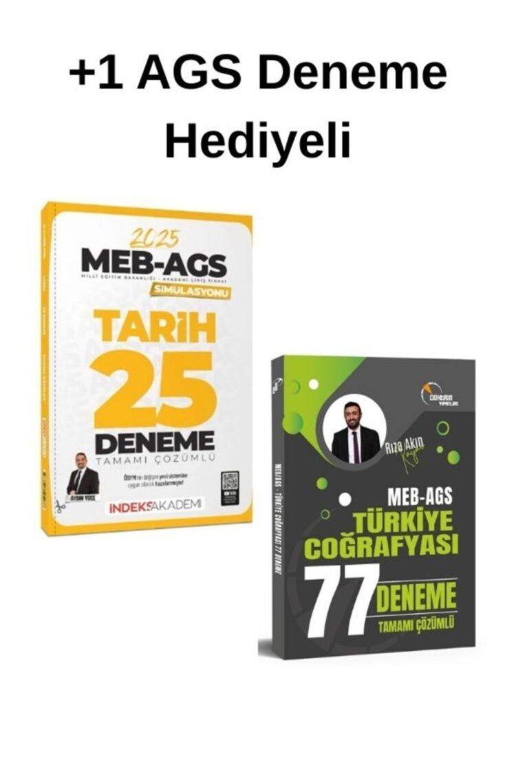 MEB AGS Deneme Hediyeli Tarih 25 Deneme ve Türkiye Coğrafyası 77 Deneme (2 Kitap)
