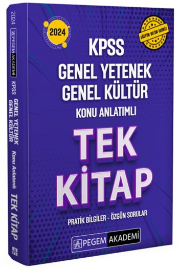 SÜPER FİYAT - Pegem 2024 KPSS Genel Yetenek Genel Kültür Konu Anlatımlı Tek Kitap Pegem Akademi Yayı