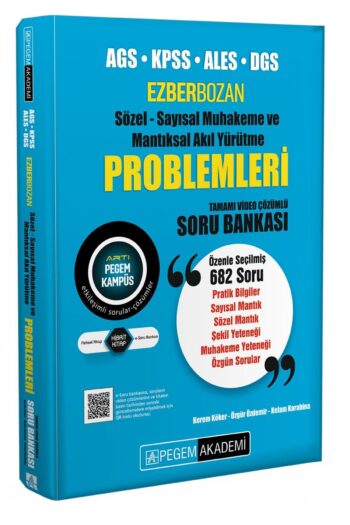 AGS KPSS ALES DGS Ezberbozan Sözel Sayısal Muhakeme ve Mantıksal Akıl Yürütme Problem. Soru Bankası
