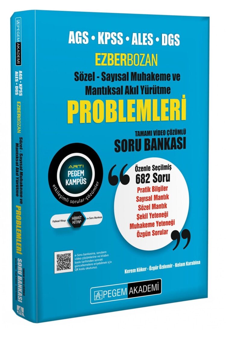 AGS KPSS ALES DGS Ezberbozan Sözel Sayısal Muhakeme ve Mantıksal Akıl Yürütme Problem. Soru Bankası