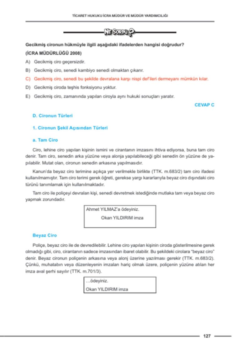 Hukuk Atölyesi İcra Müdürlüğü Çıkmış Soru Örnekli Ticaret Hukuku Ders Notları Dr. Okan Yıldırım - Görsel 5