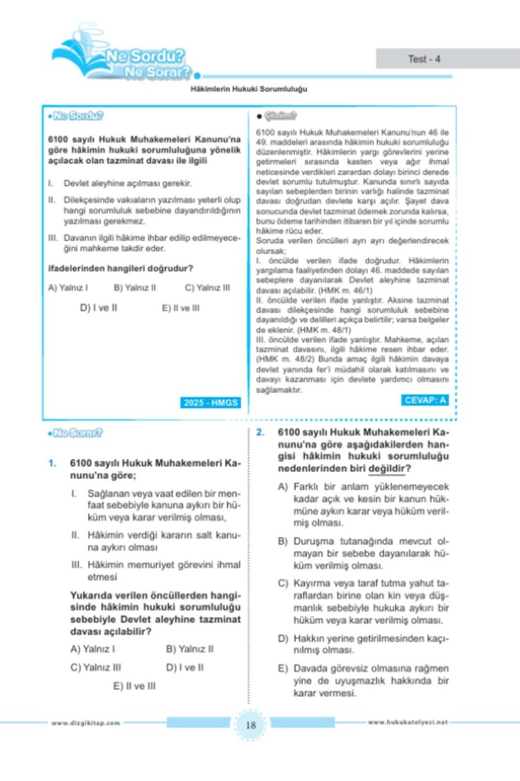 Hukuk Atölyesi İcra Müdürlüğü Ne Sordu Ne Sorar Medeni Usul Hukuku Çözümlü Soru Bankası - Görsel 2