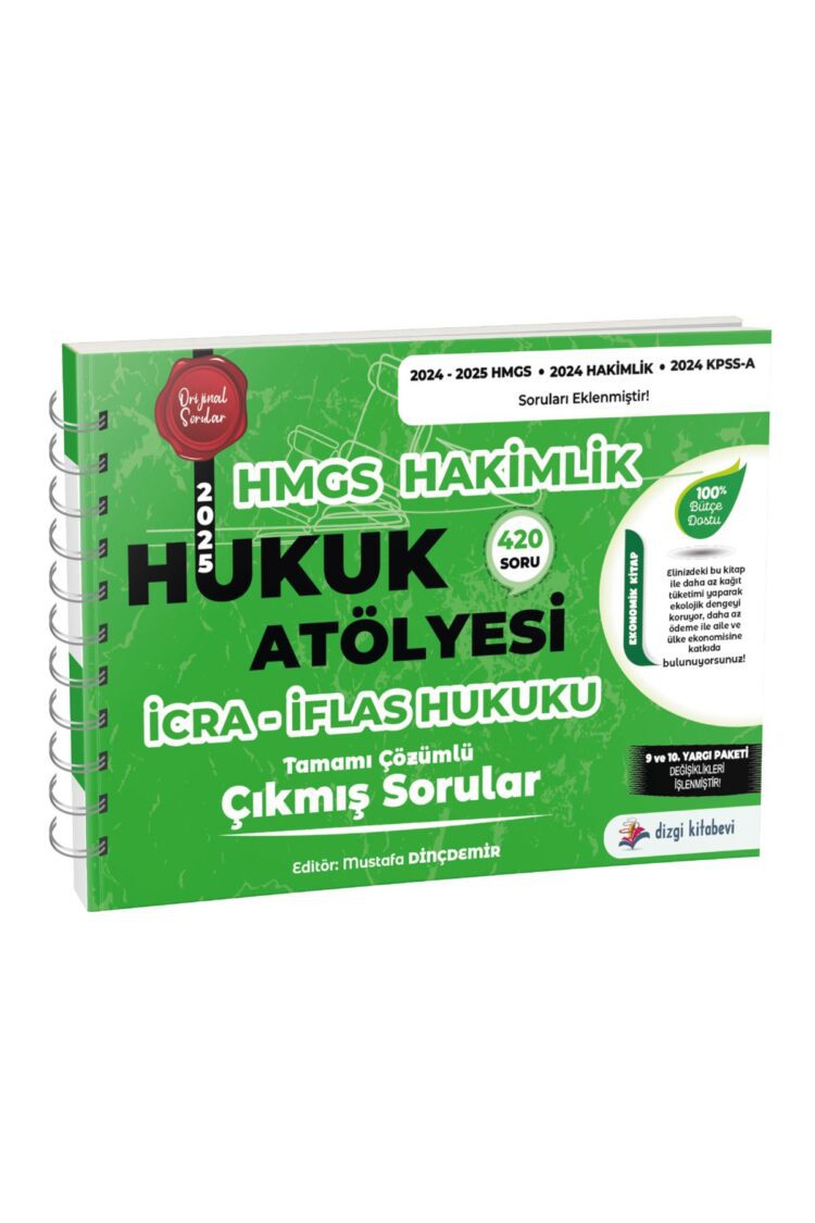 Hukuk Atölyesi Hakimlik HMGS İcra İflas Hukuku Tamamı Çözümlü Çıkmış Sorular Mustafa Dinçdemir