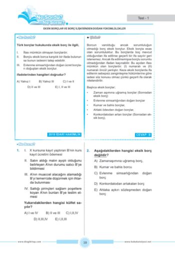 Alternative view of Hukuk Atölyesi HMGS Hakimlik Ne Sordu Ne Sorar Borçlar Hukuku Tamamı Çözümlü Soru Bankası