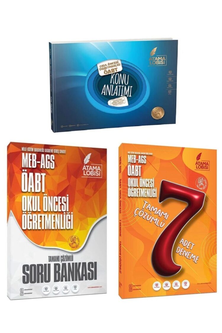 ÖABT MEB-AGS Okul Öncesi Öğretmenliği Konu + Soru Bankası + 7 Deneme 3 lü Set Atama Lob