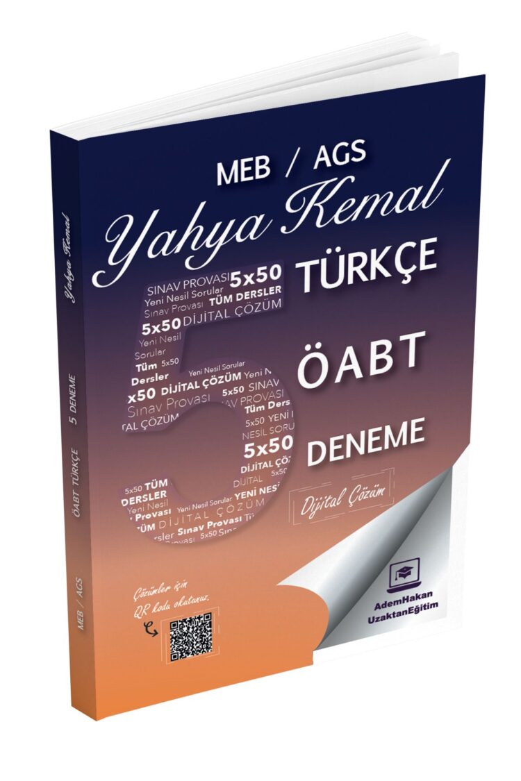 2025 Meb Ags ÖABT Yahya Kemal Türkçe Öğretmenliği Dijital Çözümlü 5 Deneme Adem Hakan