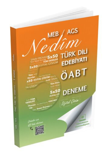 2025 Meb Ags ÖABT Nedim Türk Dili Edebiyatı Öğretmenliği Dijital Çözümlü 5 Deneme Adem Hakan