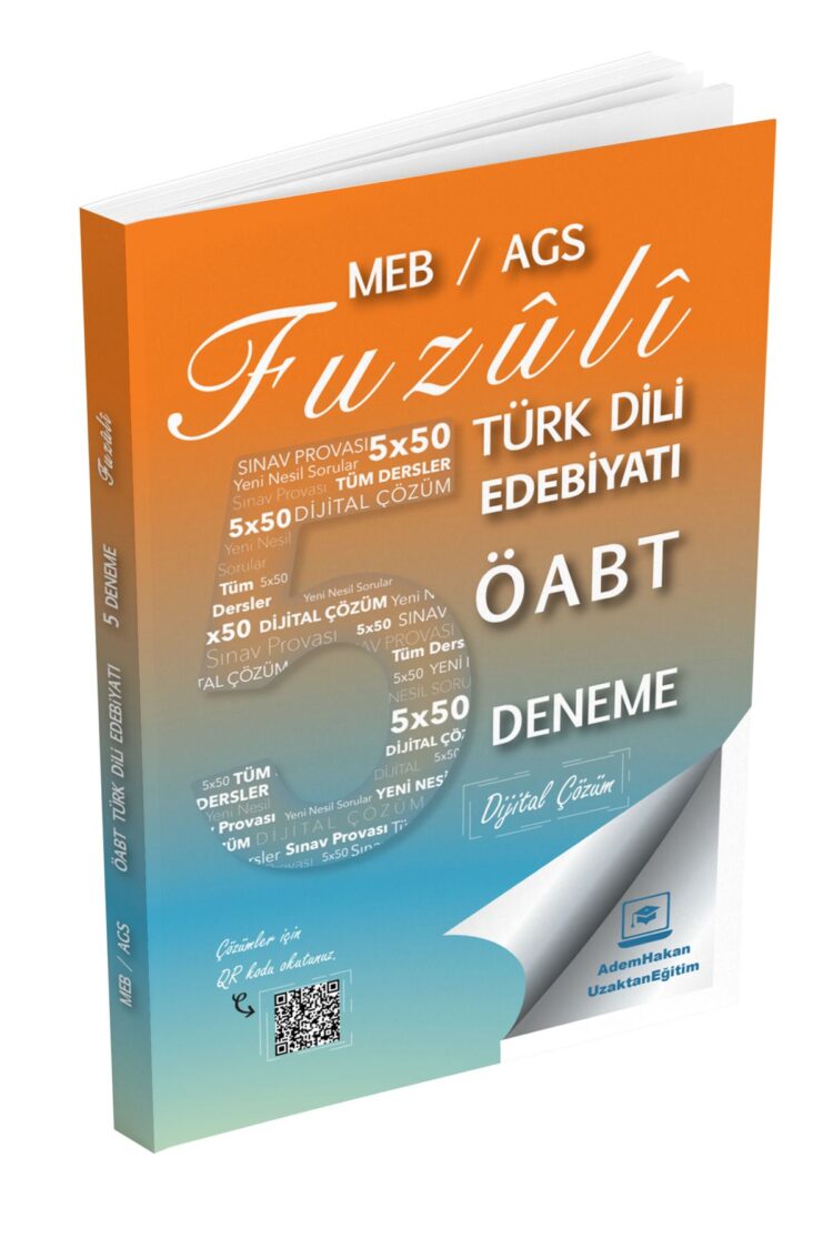 2025 Meb Ags ÖABT Fuzuli Türk Dili Edebiyatı Öğretmenliği Dijital Çözümlü 5 Deneme Adem Hakan