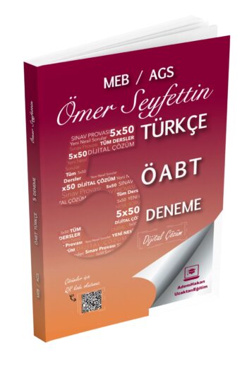 2025 Meb Ags ÖABT Ömer Seyfettin Türkçe Öğretmenliği Dijital Çözümlü 5 Deneme Adem Hakan