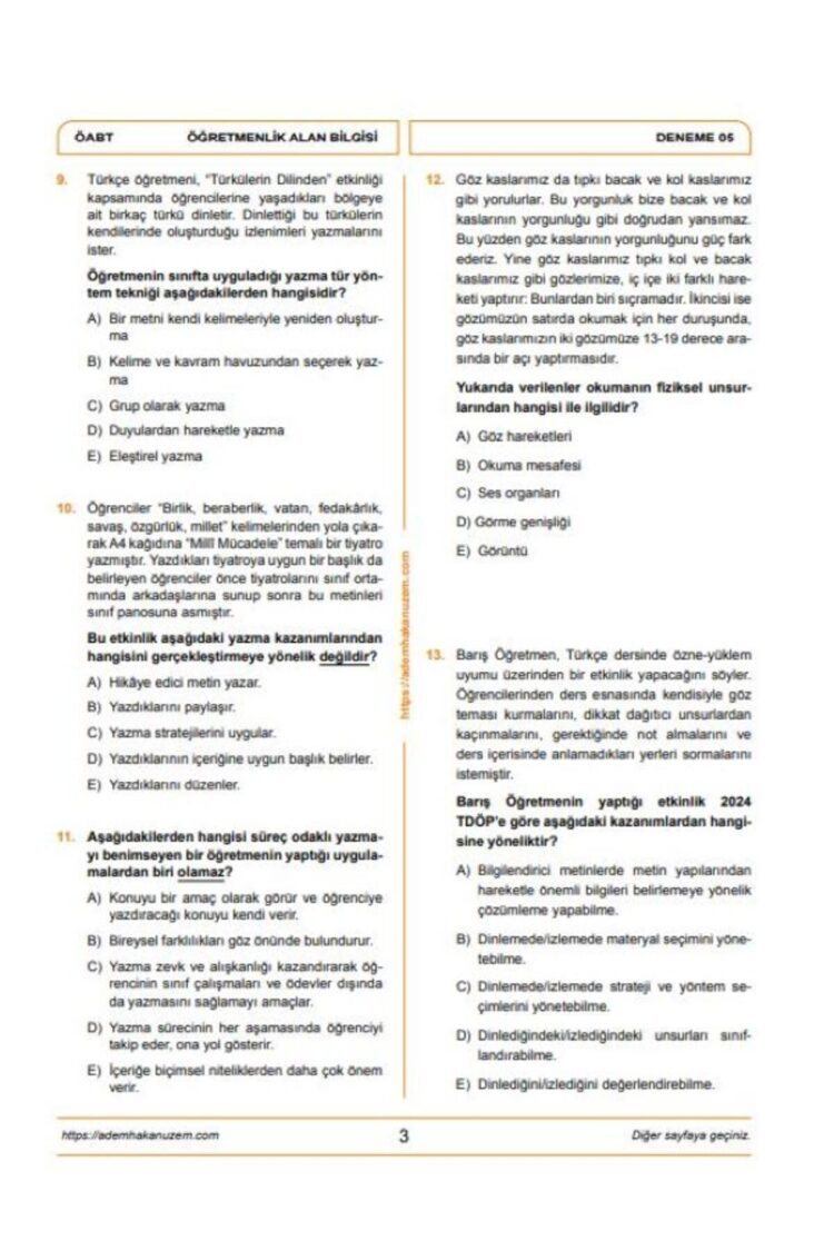 2025 Meb Ags ÖABT Ömer Seyfettin Türkçe Öğretmenliği Dijital Çözümlü 5 Deneme Adem Hakan - Görsel 3