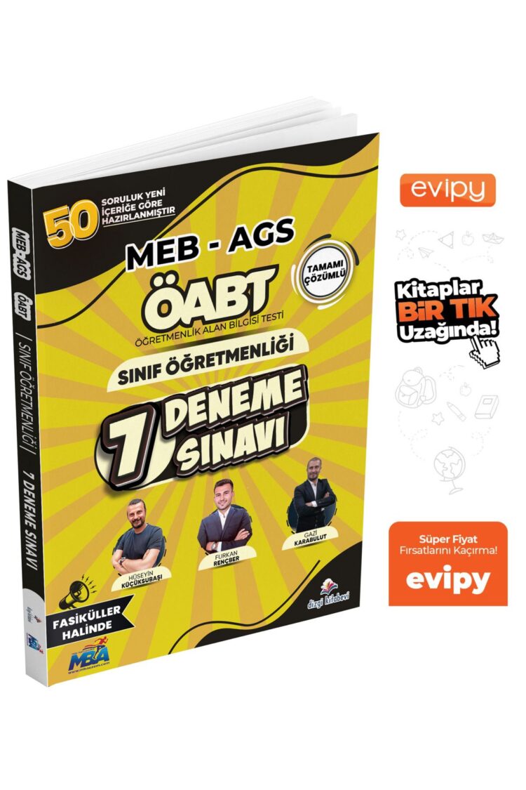 ÖABT MEB-AGS Sınıf Öğretmenliği 7 Deneme Fasikül Çözümlü Ayraç Hediyeli