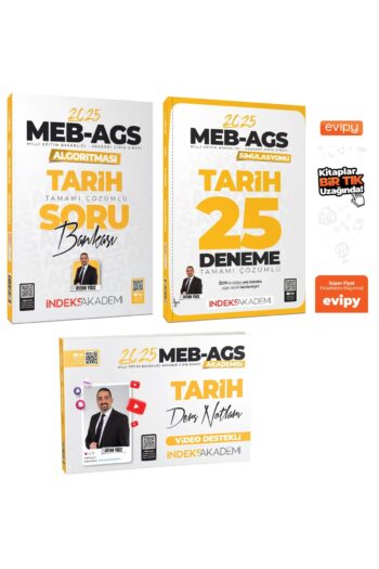 2025 MEB-AGS Algoritması Tarih Video Ders Notları + Soru Bankası + 25 Deneme 3 Kitap Aydın Yüce