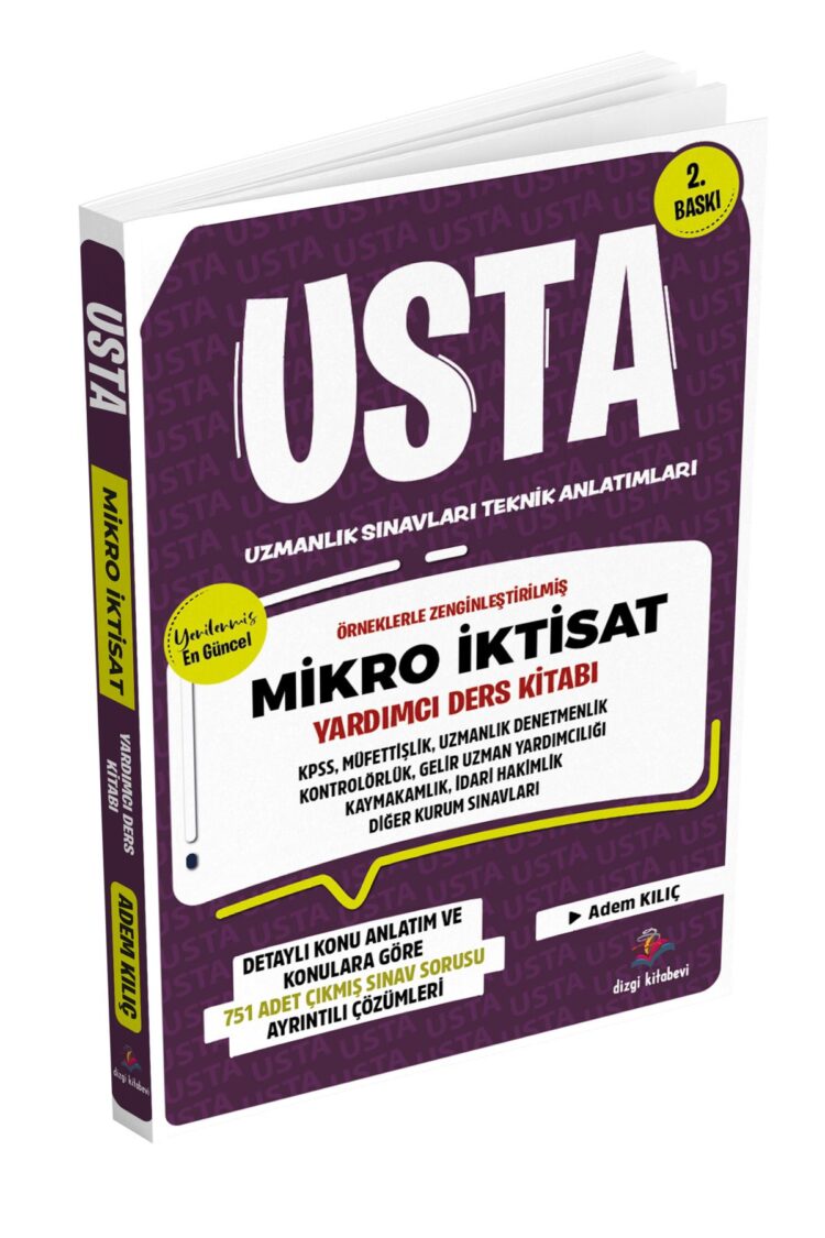 2025 Usta Mikro İktisat Konu Anlatımı ve Tamamı Çözümlü Çıkmış Sorular Adem Kılıç 2. Baskı