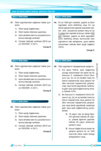 Alternative view of 2025 Humes HMGS Sosyal Güvenlik Hukuku Tamamı Çözümlü Orijinal Çıkmış Sorular