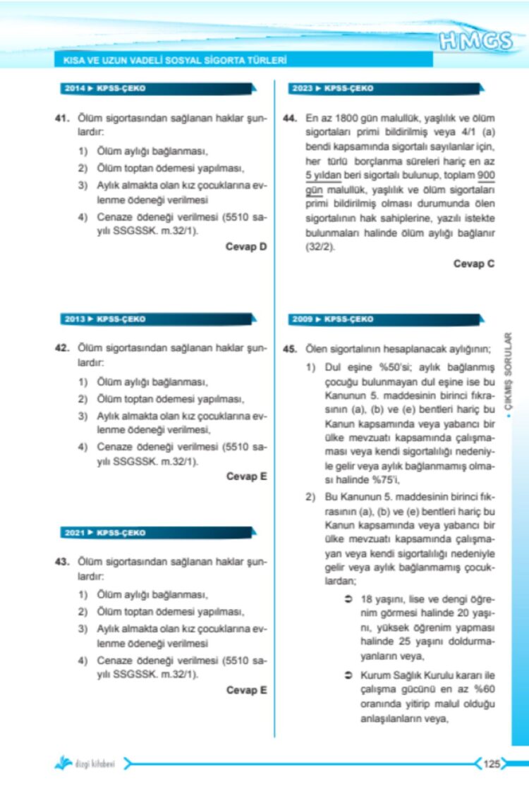2025 Humes HMGS Sosyal Güvenlik Hukuku Tamamı Çözümlü Orijinal Çıkmış Sorular - Görsel 2