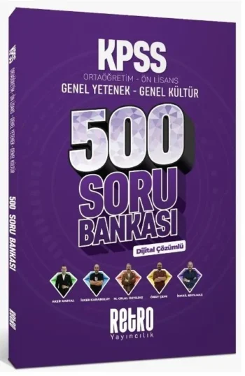 Retro 2026 KPSS Lise Ortaöğretim Ön Lisans 500 Soru Bankası Dijital Çözümlü Retro Yayıncılık