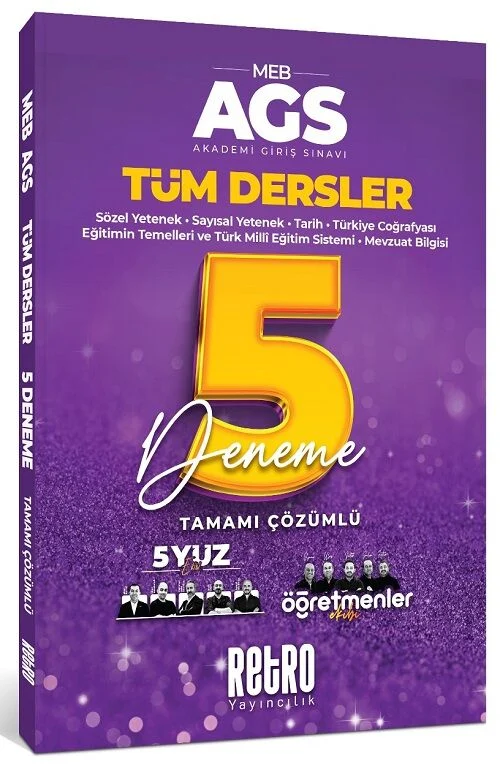 Retro 2026 MEB-AGS Tüm Dersler 5Yüz 5 Deneme Çözümlü Retro Yayıncılık