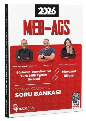 Hoca Kafası 2026 MEB-AGS Eğitimin Temelleri ve Türk Milli Eğitim Sistemi, Mevzuat Bilgisi Soru Bankası Çözümlü - Mevlüt Gündüz, Ömer Ekici, Esra Özkan Karaoğlu Hoca Kafası Yayınları